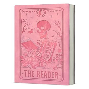 Imagem de Cartão de tarô, caderno de leitura, diário de esqueleto gótico, presentes de bruxa para mulheres, leitoras, amantes de livros - rosa