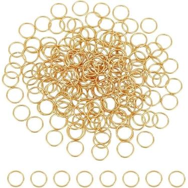 Imagem de 200 peças de anéis abertos de latão 8 x 0,8 mm, calibre 20, anel redondo banhado a ouro 18 K real para fabricação de joias e artesanato DIY, diâmetro interno: 6,4 mm
