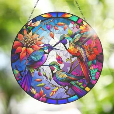 Imagem de Decoração de janela de apanhador de sol, janela de apanhador de sol de acrílico para beija-flor, decoração de pendurar apanhador de sol arco-íris para sala de estar, verão, quarto, varanda, decoração