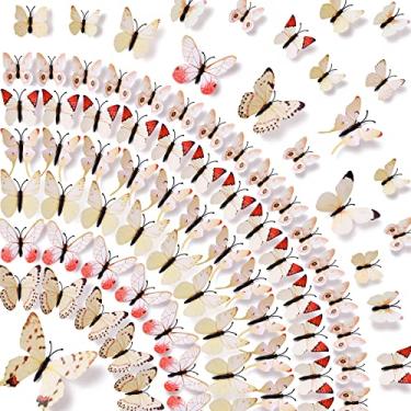 Imagem de 24 adesivos removíveis de parede borboleta 3D DIY borboletas decalques de parede para crianças meninas quarto berçário capina festa de aniversário chá de bebê decoração de parede para casa