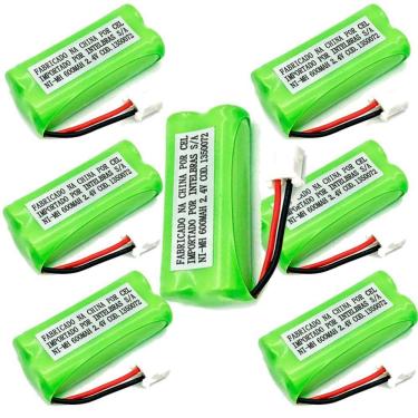 Imagem de Kit 7 Baterias Telefone Intelbras 2,4v 600mah