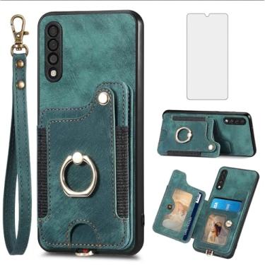 Imagem de Asuwish Capa de telefone para Samsung Galaxy A50 A50S A30S Capa carteira com protetor de tela de vidro temperado e alça de pulso Suporte de cartão RFID anel suporte A 50 50S 30S S50 50A SM A505G