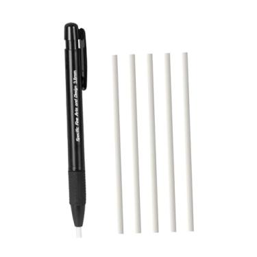 Imagem de Esquirla Borracha em formato de caneta com 5 refis, ideal para professores e professores. Caneta mecânica retrátil para desenho e uso no escritório.