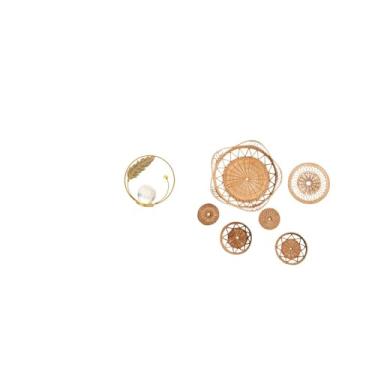 Imagem de Fenteer Escultura de Bola de Cristal, Estatueta de Metal, Ornamento de Mesa para Ambientes Internos, Estátua com Suporte, Arte de Parede em Rattan Trançado, a