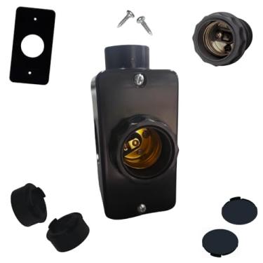 Imagem de Kit Bocal E-27 C/Condulete 3/4pol Sobrepor Luminária Pvc (Preto)