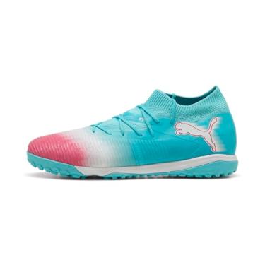 Imagem de PUMA Chuteira de futebol masculina Future Match Turf Trainer, Hero Blue-white-sunset Pink Ah25, 38