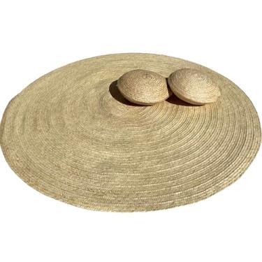 Imagem de Tapete Redondo de Palha Natural, 200 cm de Diâmetro, Artesanal Trançado, Estilo Boho Rústico para Sala de Estar, Varanda, Decoração