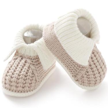 Imagem de Baby Booties Neiwech Newborn, tricotados à mão, sapatos de meia para b