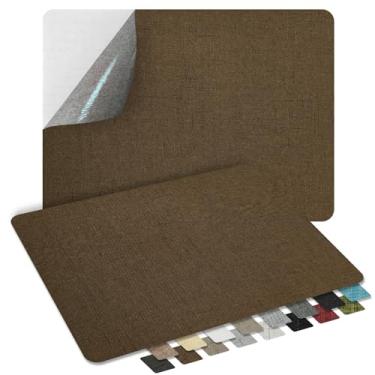 Imagem de ZESION 2 Peças De Remendos Tecido Linho Autoadesivos, Reparo Rápido Para Sofás, Tendas, Assentos Carro/8" X 13", Cor Café Escuro