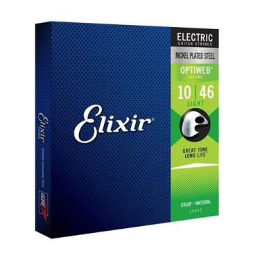 Imagem de Encordoamento Guitarra 010 Elixir Light Optiweb 19052 Made in USA