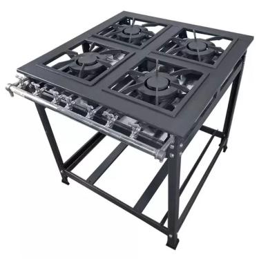 Imagem de Fogão 4 Bocas Duplo Centro 40x40 Baixa Pressao Luxo Mr Fogoes 400206 Bp8