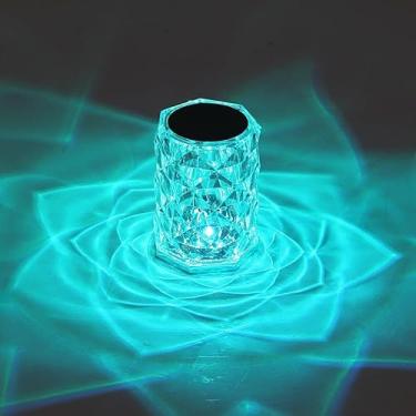 Imagem de Luminária de mesa RGB acrílica, luminária de mesa regulável, luz de leitura, luz noturna de toque para quarto, curto em forma de rosa