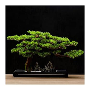 Imagem de Árvore artificial Árvore artificial de bonsai, simulação madeira, grande pinheiro boas-vindas, plantas falsas montanha, ornamentos zen para decoração interna escritório doméstico(Grande)