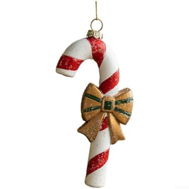 Imagem de Conjunto de enfeites de PVC pintado à mão de Natal com casa, tambor, bengala doce, guirlanda, van, caminhonete, árvore de férias, caixa de correio para decoração festiva, vermelho, 8 x 4 x 9,5 cm