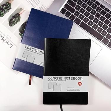 Imagem de Cadernos de diário para escola de trabalho, cadernos de couro A5 para escrever viagens de negócios, agenda diária pautada para homens e mulheres, caderno de composição portátil 14 × 21 cm, 80 folhas