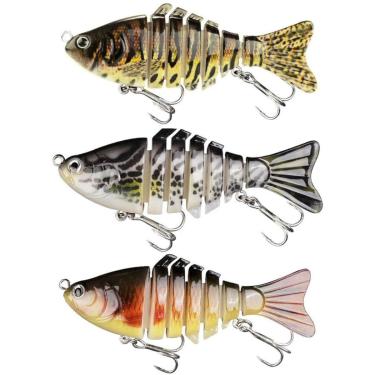 Imagem de Kit 3 Iscas Artificiais 6 Sessões Movimento Realista Olho 3D-Unissex