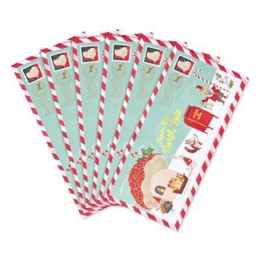 Imagem de Papyrus Pacote de envelope de Natal peculiar com selos de beija-flor - perfeito para armazenar recheios, cartas para o Papai Noel e mais (6 unidades)