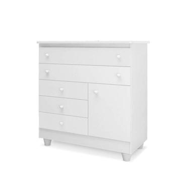 Imagem de Cômoda Infantil Adhara Com 5 Gavetas E 1 Porta Para Quarto