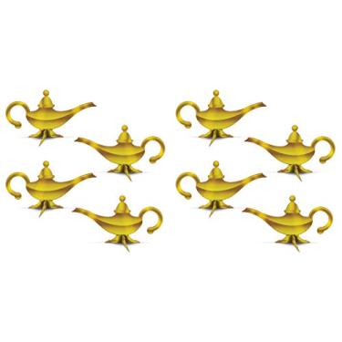 Imagem de Beistle 8 peças Magic Genie Lamp Centerpiece Decoration for Arabian Nights Maroccan Theme Party and Indian Princess Aniversário, 37,5 x 19,7 cm, Ouro