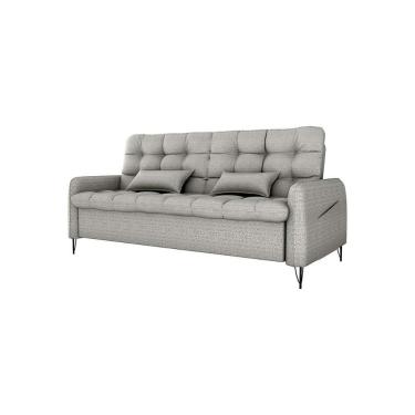 Imagem de Sofá Cama Reclinável Com Almofadas 3 Lugares 200cm Pillar Mileniun Saturno Cinza Matrix Linho Mileniun Saturno Cinza