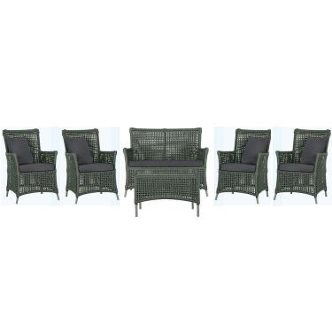 Imagem de Jogo Sofá 4 Poltronas E Mesa Igapó Fendi E11 Trama Original Verde