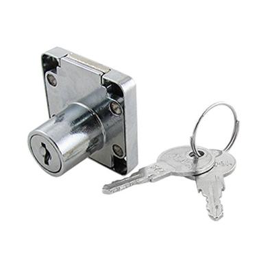 Imagem de uxcell Fechadura de gaveta de armário de segurança 18 x 20 mm com 2 chaves