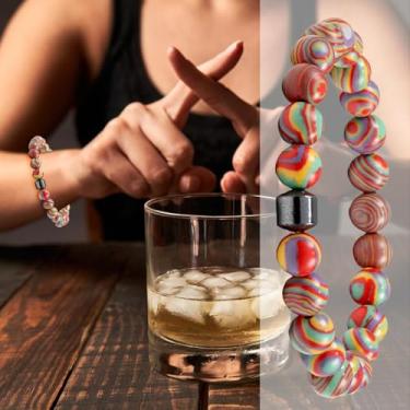 Imagem de Pulseira de bebidas para mulheres | Pulseira antiálcool | Pedras de pulso calmantes emocionais, joias ajustáveis para viagens de negócios, viagens e adolescentes, One Size, Tecido, Sem Pedra Preciosa