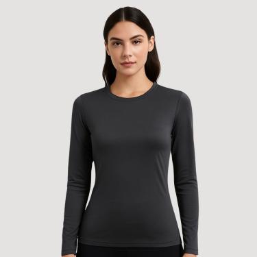 Imagem de Camiseta Feminina Térmica UV Manga Longa para Academia e Esporte Alta Performance e Mobilidade-Feminino