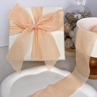 Imagem de Fita de organza transparente, fita de chiffon de 4,8 cm de largura, 5 metros/rolo para embrulho de presente, buquê de casamento, decoração de artesanato DIY - 1 rolo