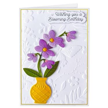 Imagem de Joli Coon Cartão de aniversário premium para mulheres SIGNATURE 3D - Cartão de aniversário de orquídea feito à mão com envelope de papel premium e adesivo de selo - 17 x 11,4 cm