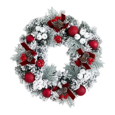 Imagem de UGPLM Guirlanda de Natal Rústica Artificial para Decoração de Porta de Entrada, Guirlanda de Natal para Casa, Estilo Fazenda, para Ambientes Internos e, 30cm