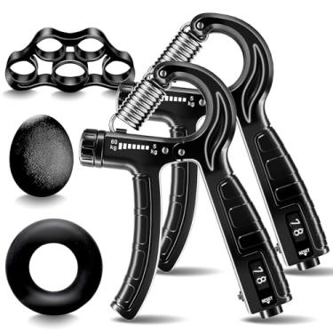 Imagem de Grip Strength Trainer, Hand Gripper Strengthener Set 5-Pack: Adjustable Hand Gripper (2-Pack) with Click Counter, Finger Stretcher ，Stress Relief Grip Ball& Grip Ring 11-132 lbs Forearm Strengthener for Athletes, Rock Climbing, forearm strengthener