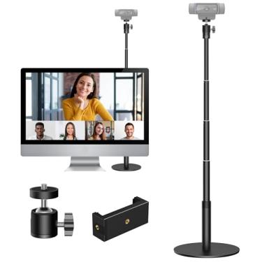 Imagem de InnoGear Suporte para webcam, suporte telescópico para webcam com suporte de telefone para webcam Logitech C922 C930e C920S C920 C615 C960 C920x BRIO 4K NexiGo N60, telefones, câmeras e outros