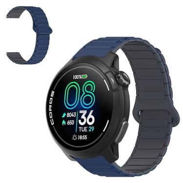 Imagem de KONXISA Pulseira de relógio para relógio inteligente COROS PACE Pro/PACE 3, pulseira de substituição de silicone macio de liberação rápida, pulseira magnética, pulseira para smartwatch, azul