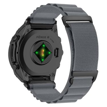 Imagem de KiimLaa Pulseira de relógio de substituição QuickFit de 26 mm compatível com Garmin Fenix 8 de 51 mm/Fenix 7X Pro Solar/Fenix 6X/Fenix 5X, pulseira esportiva de nylon para Garmin Tactix 8 de 51 mm