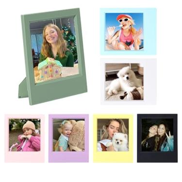 Imagem de WOGOZAN Moldura para câmera de impressão instantânea Polaroid Now+/Now/Flip/I-Type/600/SX-70, filmes de 9 x 10 cm, moldura para fotos Polaroid com tela de mesa em casa e escritório - (colorida