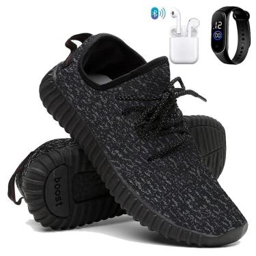 Imagem de Kit Tênis Para Corrida Academia Masculino Super Leve e Macio com Fone e Relógio-Masculino