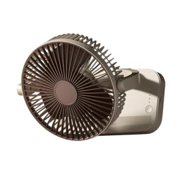 Imagem de Ventilador circulante, ventilador circulador de ar de mesa recarregável por USB, aparelho de resfriamento de rotação de 360 graus com 3 configurações de velocidade e gancho para sala de estudo, quarto