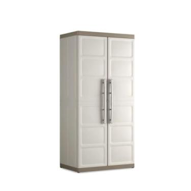 Imagem de Keter Armário Alto Excellence Multiuso Com 4 Prateleiras Altura Ajustável Fácil de Montar Polipropileno Resistente 182cm x 89cm x 54cm Cor Bege