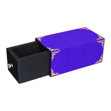 Imagem de predolo Caixa de madeira com gaveta para truques de mágica, caixa que aparece, ferramenta para presentes, estojo vazio, recipiente para puxar, ilusões de, Azul 28x15x12.5cm