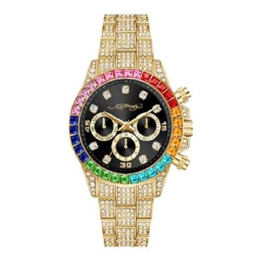 Imagem de ED HARDY Relógio feminino redondo dourado com cristais 14951G-42-G27