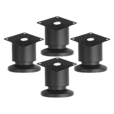 Imagem de 4 peças, pernas de móveis, pernas de mesa, guarda-roupa, pés, sofá, pés, pés ajustáveis, móveis, pés de armário de pés de aço inoxidável, metal para mesa, escritório em casa (40 cm/15,8 pol, preto)