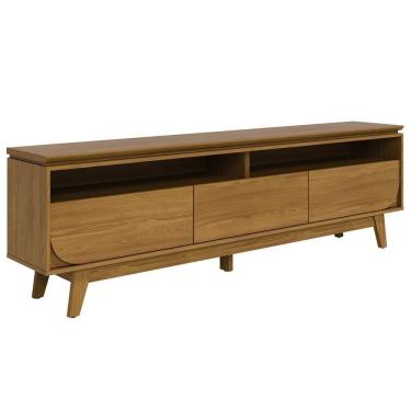 Imagem de Rack Bancada 75 Polegadas 3 Gavetas 200 Cm Selene Madetec Cumaru