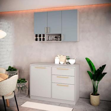 Imagem de Cozinha Compacta Itatiaia Essence 120cm Em Madeira Fendi-gris