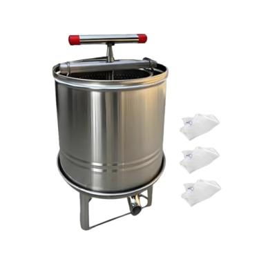 Imagem de Fxzqgnh Extrator de Mel, Vinificação, Leve, Multifuncional, Base Estável, Prensa de Vinho de Frutas para Vinhaça, Favos de Mel, 3 sacos de filtragem