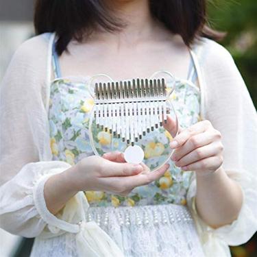 Imagem de Piano de polegar de 17 tons Kalimba piano de dedo Kalimba instrumento portátil para iniciantes piano de polegar (cor: A) (B)