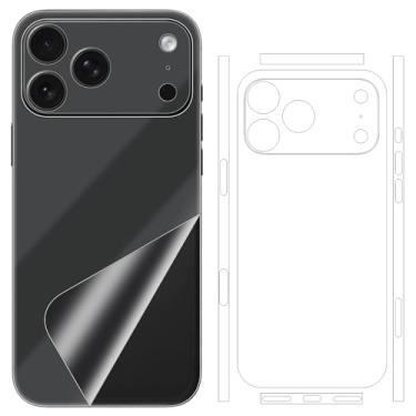 Imagem de SUKIDIOVQ Pacote com 2 para iPhone 17 Pro Max Skin Wrap usando 3M Transparente Fosco Fibra de Carbono Brilhante Adesivo de Telefone Vinil Decalque Protetor de Vidro para Parte Traseira
