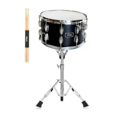 Imagem de Caixa Bateria 14x8 CB14 Com Suporte SC-10 + Baqueta 7A Voik (All Nigth)