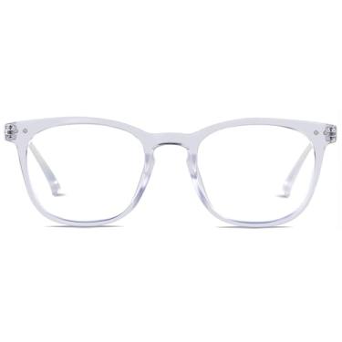 Imagem de Óculos de proteção de luz azul com armação pequena para mulheres, homens, óculos de computador, bloqueador de luz azul, adolescentes transparentes