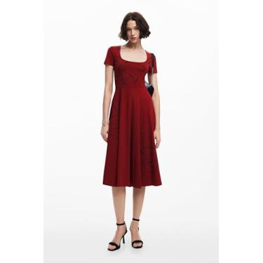 Imagem de Desigual Vestido feminino midi borboleta, Vermelho, G